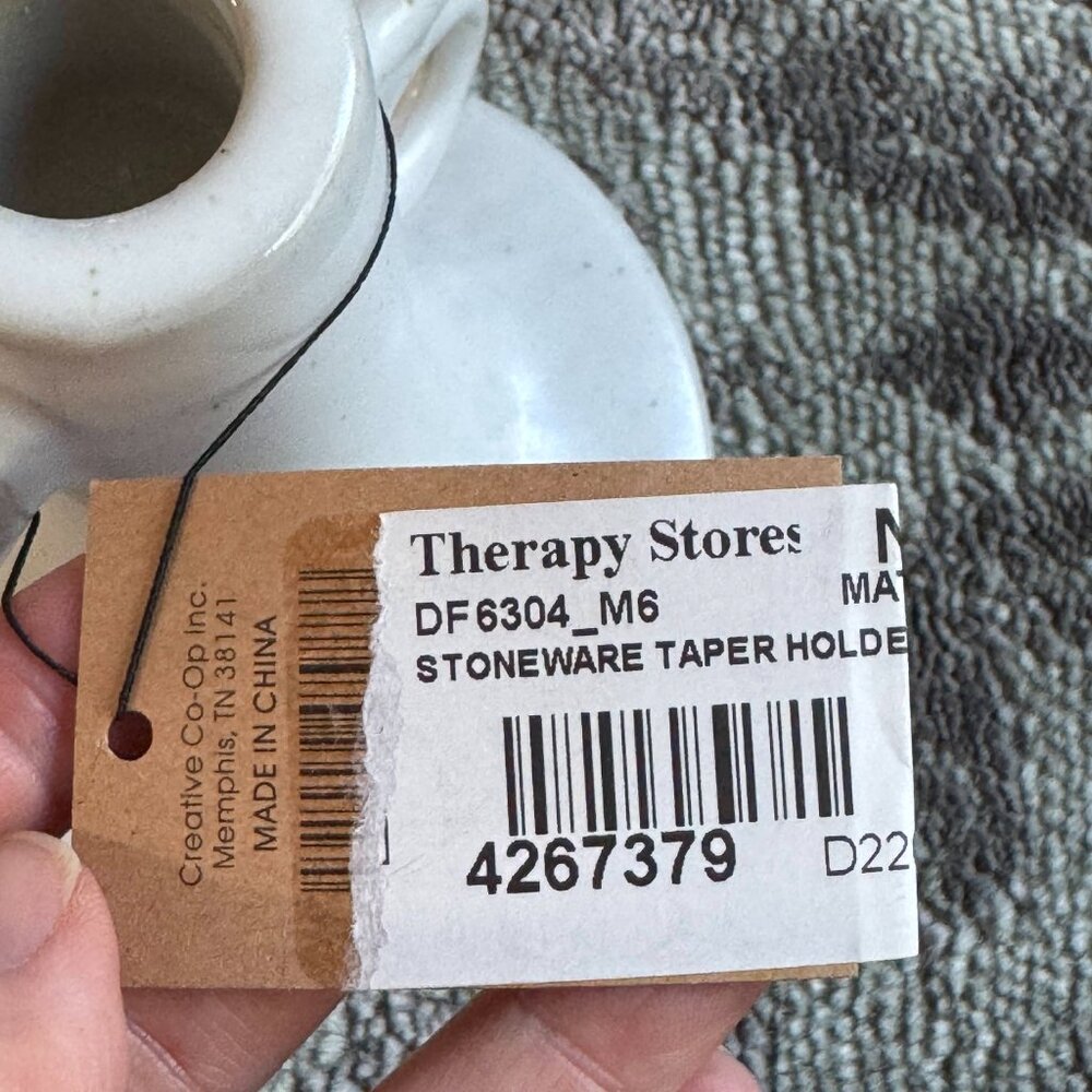 NWT Creative Co-Op Stoneware Taper Holder - Picture 7 of 9